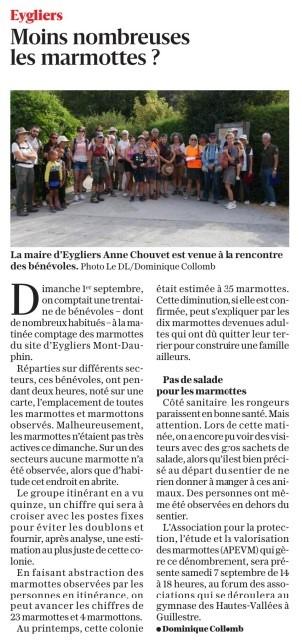 Article dauphine libere du 2 septembre 24