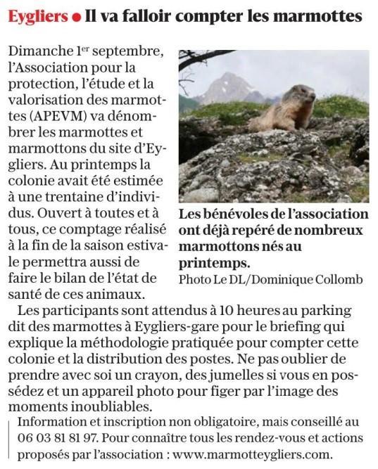 Article dauphine libere du 28 aout 24